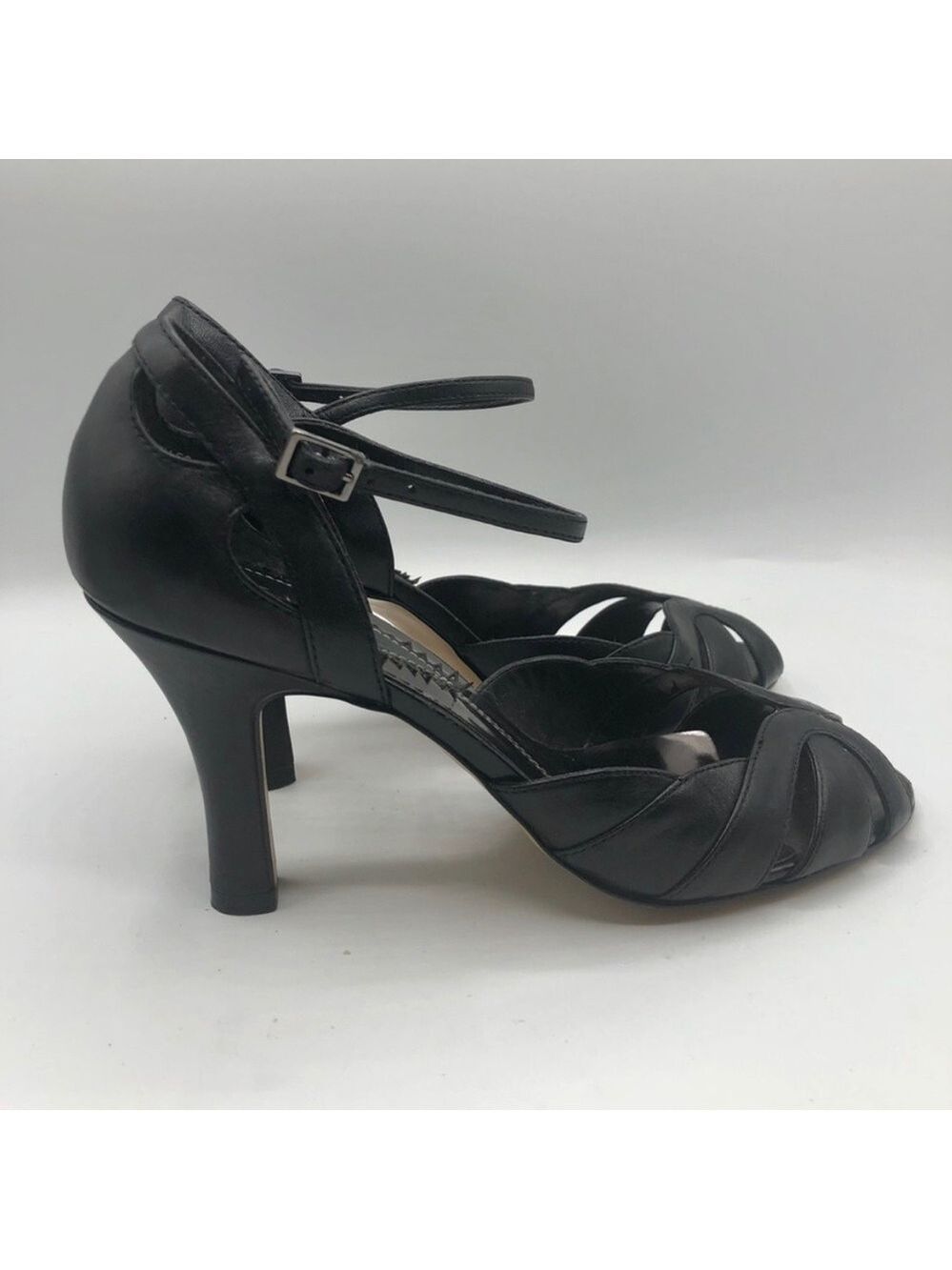 Nine West Lorelles Leather Open Toe Heels Size 8.5M - Picture 3 of 7